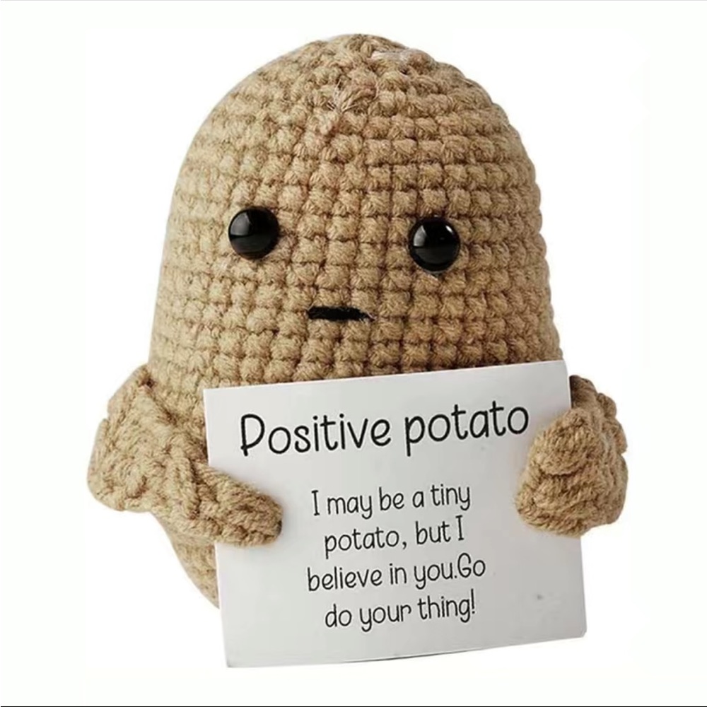 Potato crochet toy cute mini figure inspirational life quote positivity decor